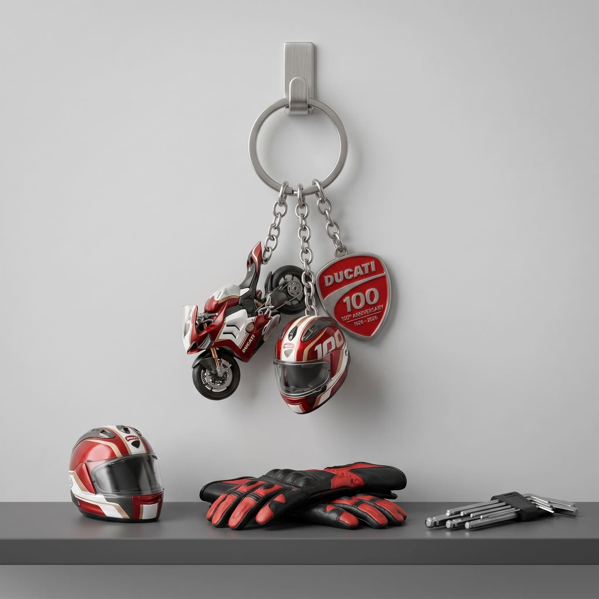 Ducati 100th Anniversary Keychain - Image 2