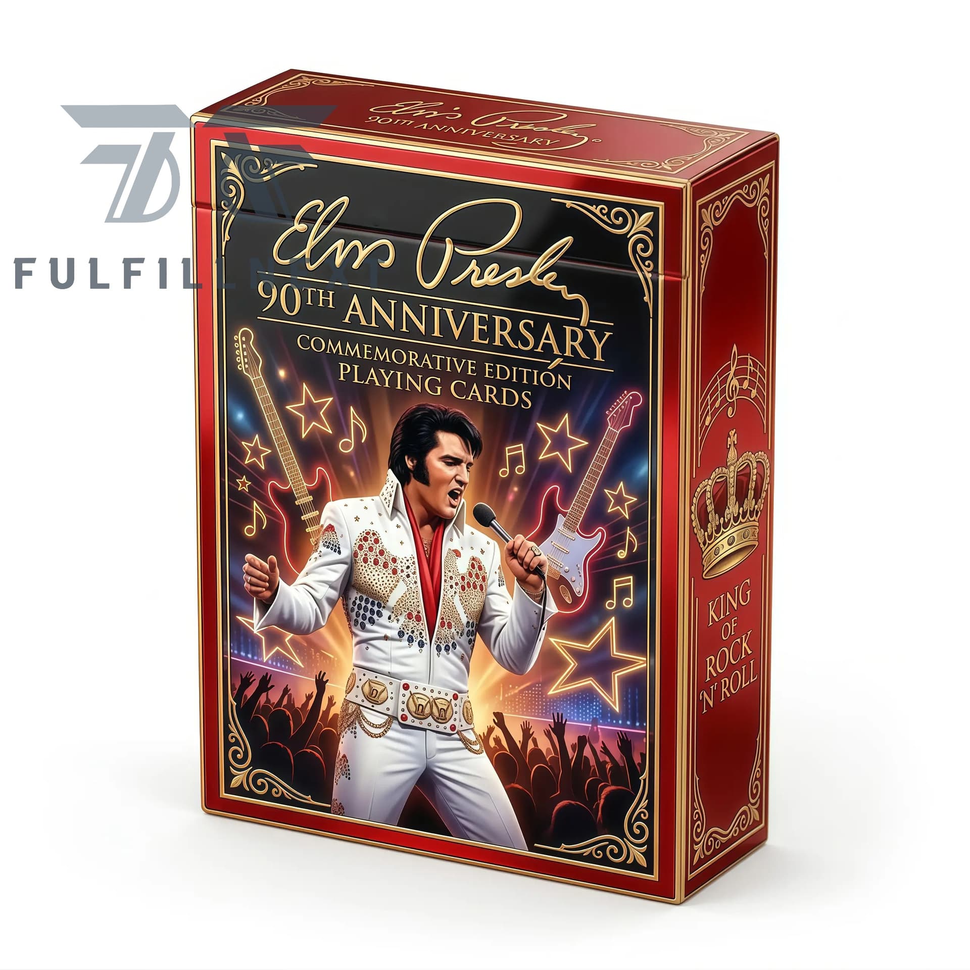 Elvis Presley 90th Anniversary Commemorative Edition King of Rock 'N' Roll Playing Cards - Image 1