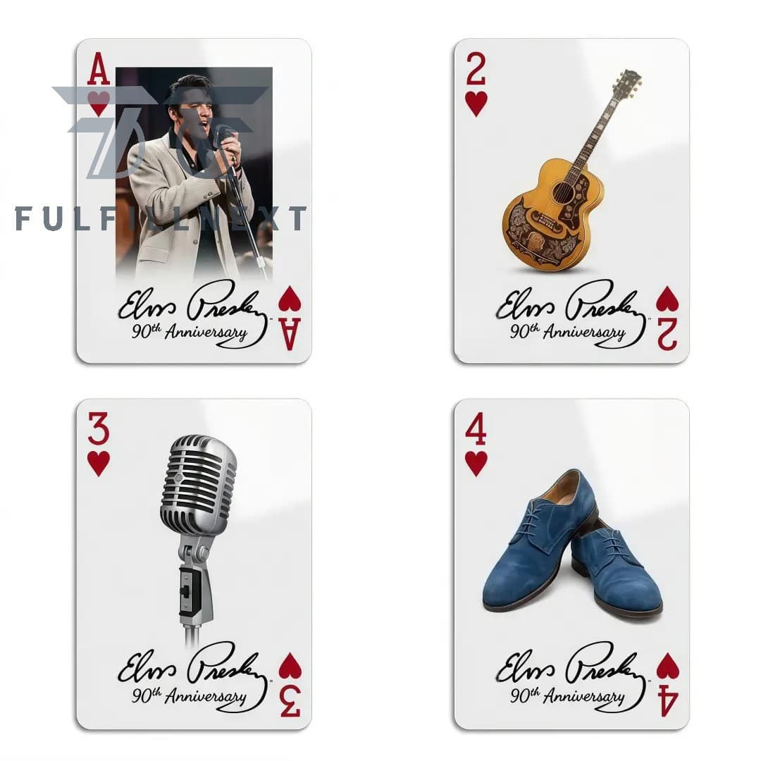 Elvis Presley 90th Anniversary Commemorative Edition King of Rock 'N' Roll Playing Cards - Image 2