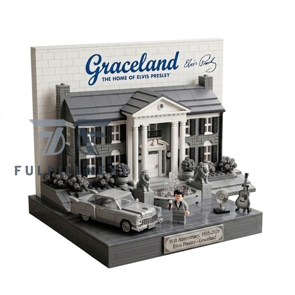Elvis Presley Graceland 91st Anniversary Building Blocks Set - Image 1