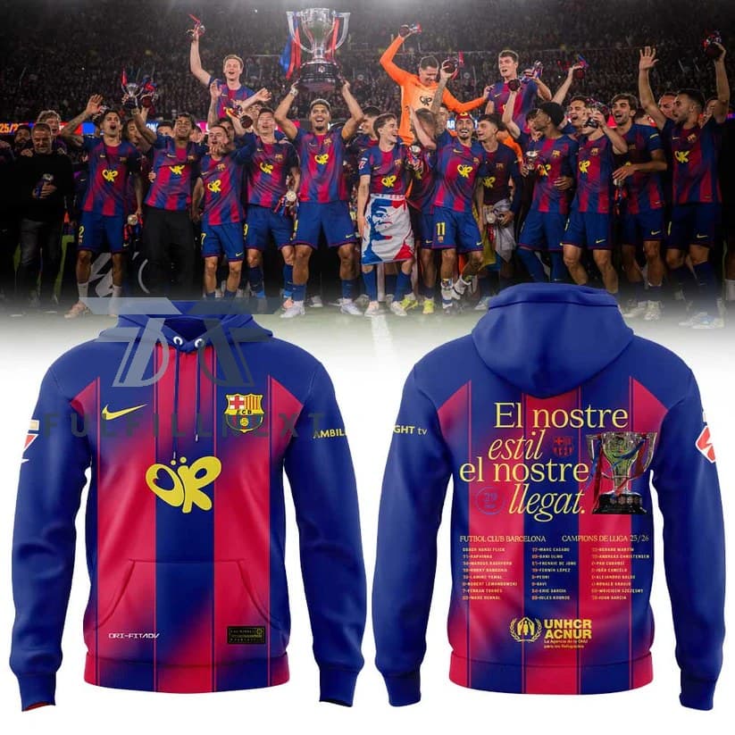 FC Barcelona La Liga Champions 2025-2026 Hoodie - Image 1