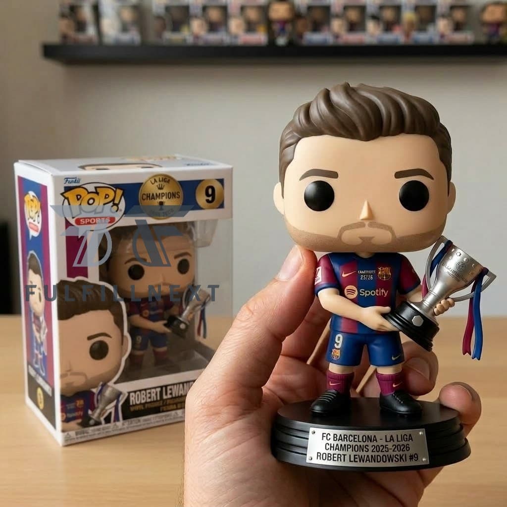 FC Barcelona Robert Lewandowski La Liga Champions 2025-2026 Vinyl Figure - Image 2