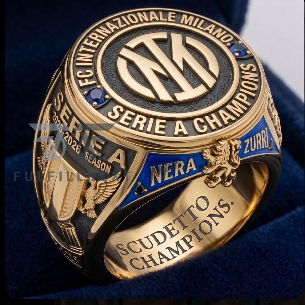 FC Internazionale Milano Serie A 2025-2026 Season Scudetto Champions Championship Ring - Image 1