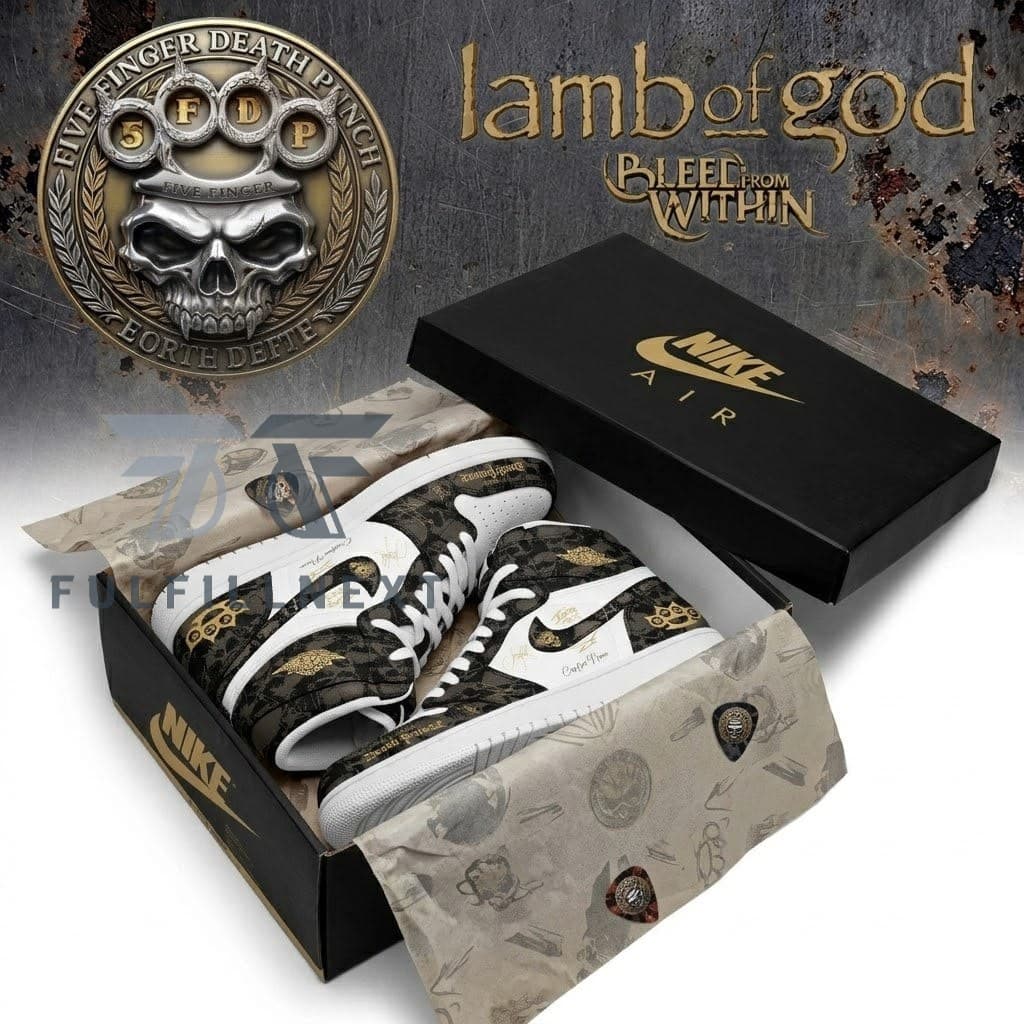 Five Finger Death Punch Lamb of God Europe 2027 Tour AJ1 Sneakers - Image 2