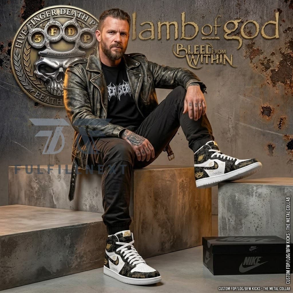 Five Finger Death Punch Lamb of God Europe 2027 Tour AJ1 Sneakers - Image 3