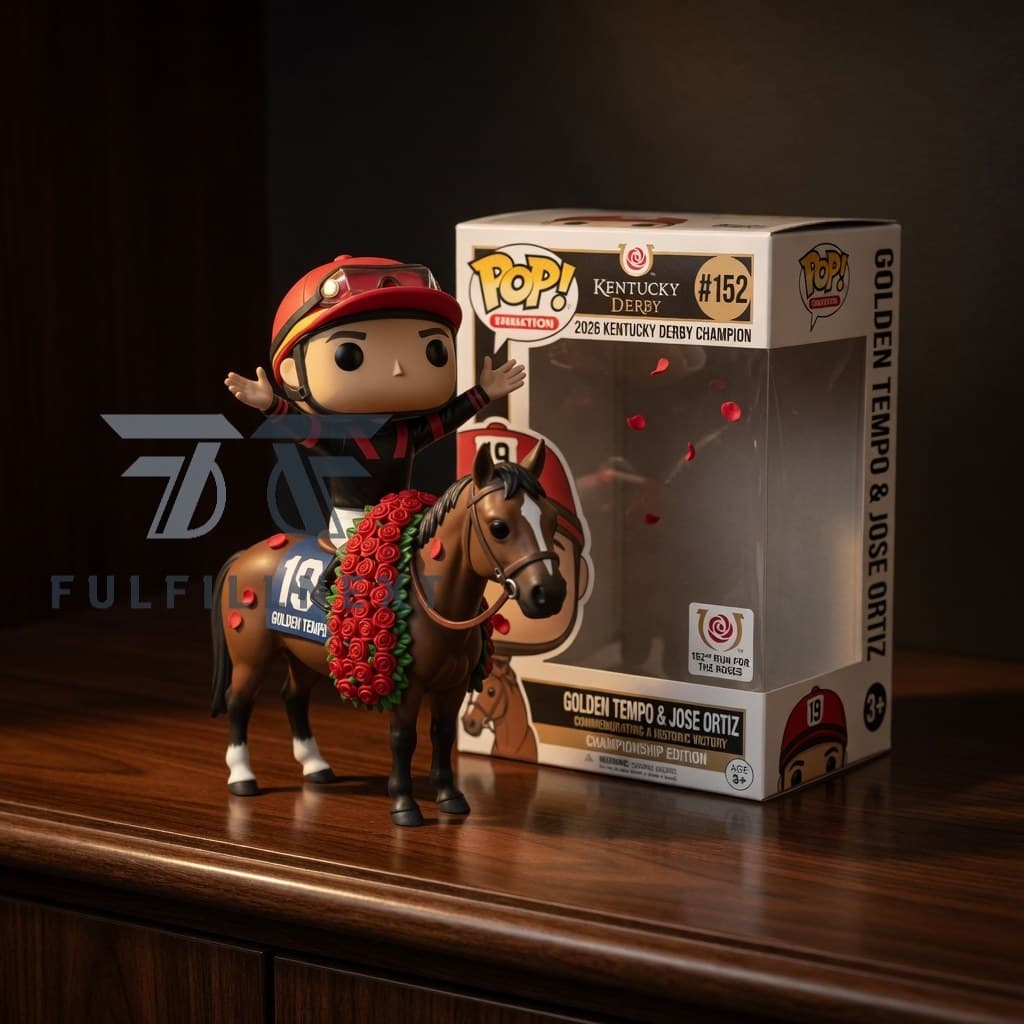 Golden Tempo &amp; Jose Ortiz 2026 Kentucky Derby Champion 152nd Vinyl Figure - Image 1