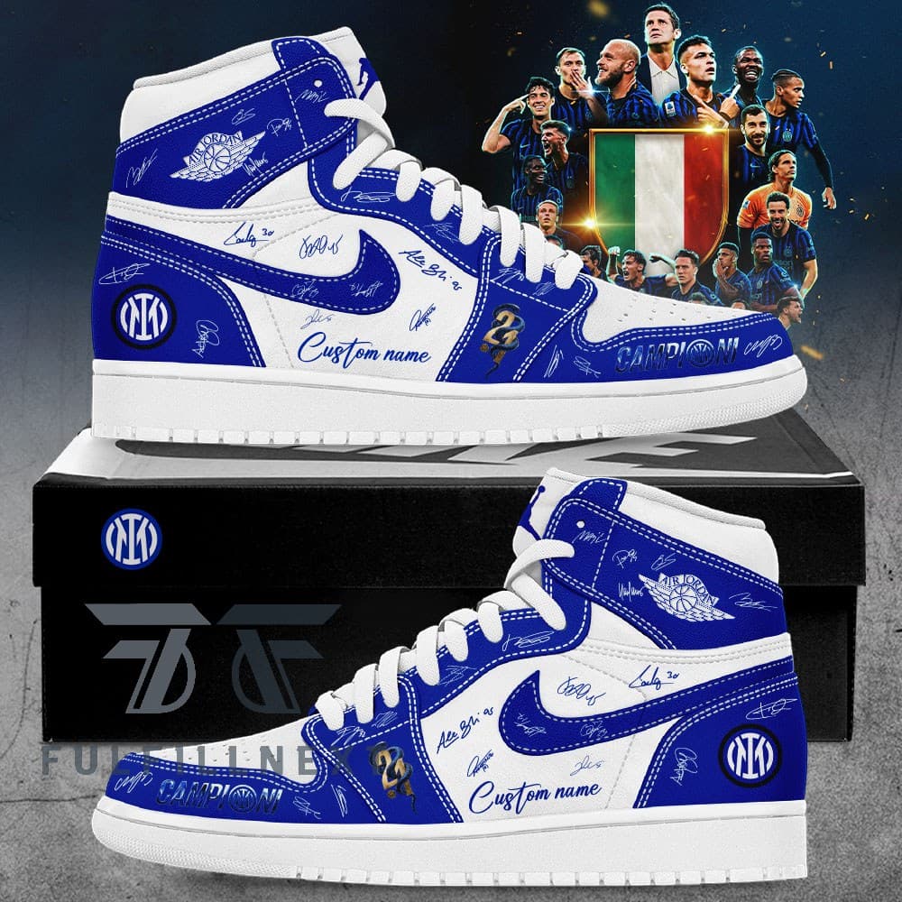 Inter Campioni D'italia 2025 2026 AJ1 Shoes - Image 1