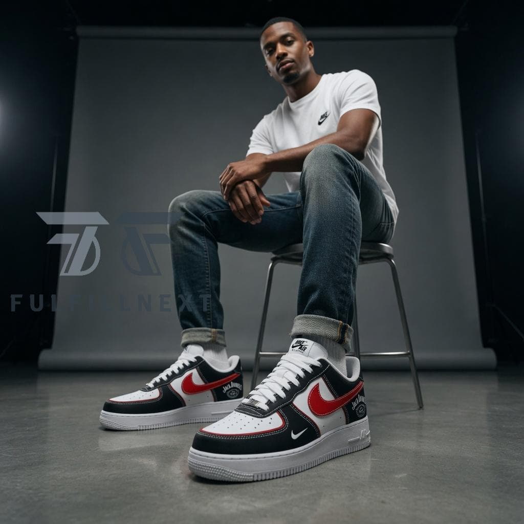 Jack Daniel's Custom Name AF1 Sneakers - Image 3