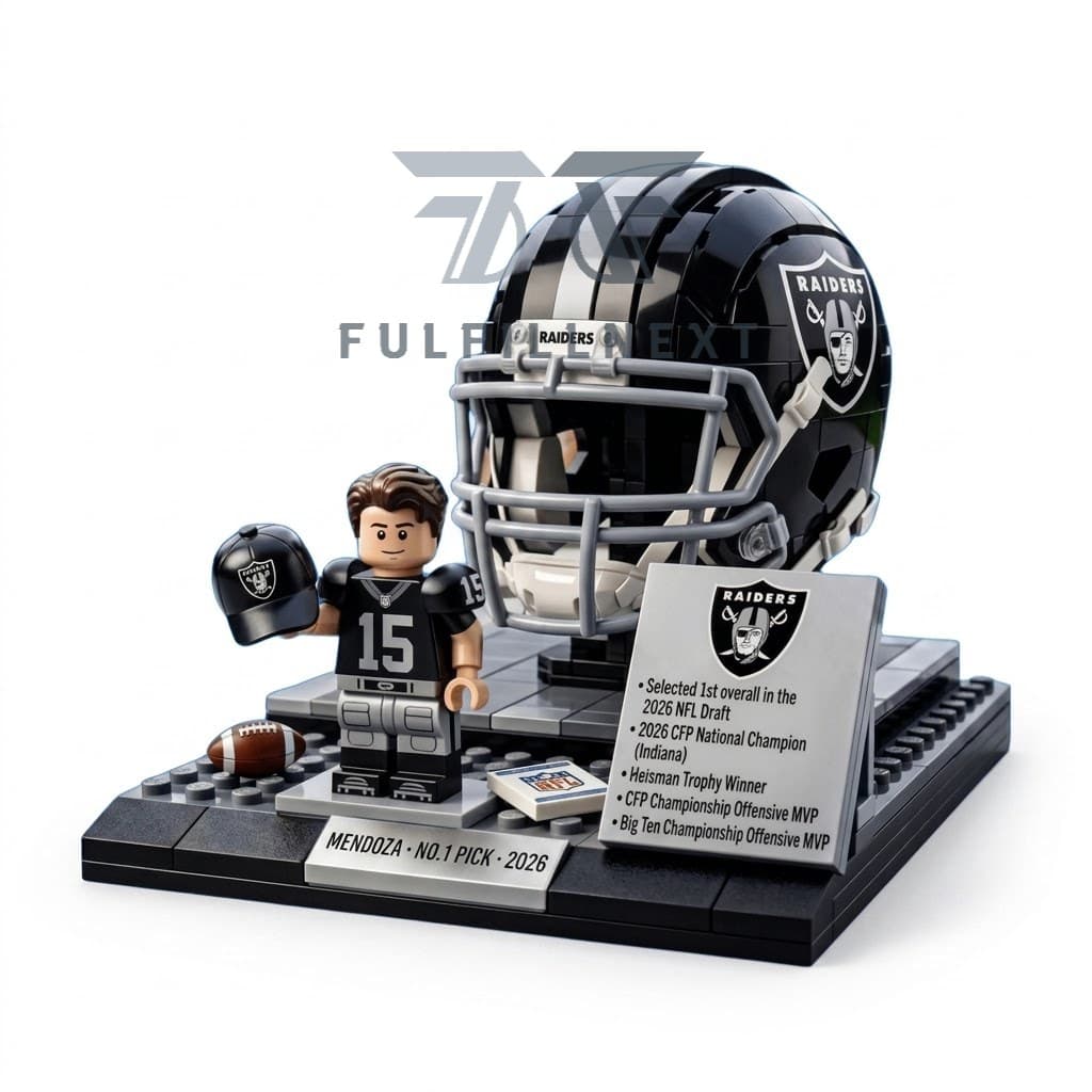 Las Vegas Raiders Mendoza No.1 Pick 2026 Building Bricks Set - Image 1