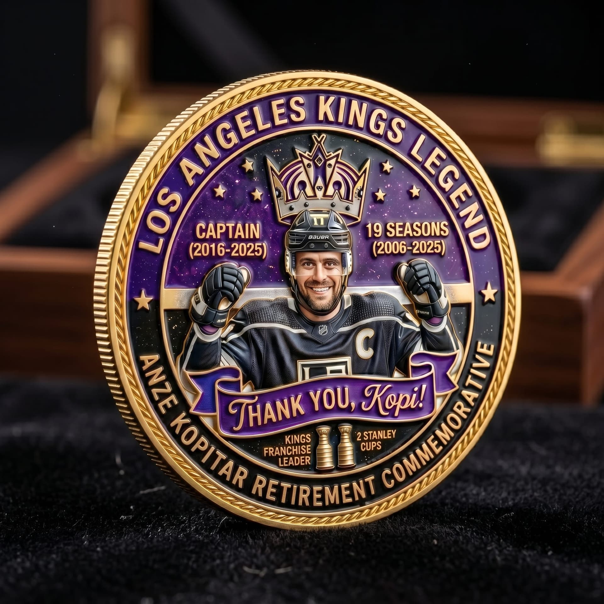 Los Angeles Kings Anze Kopitar Retirement Coin - Image 3