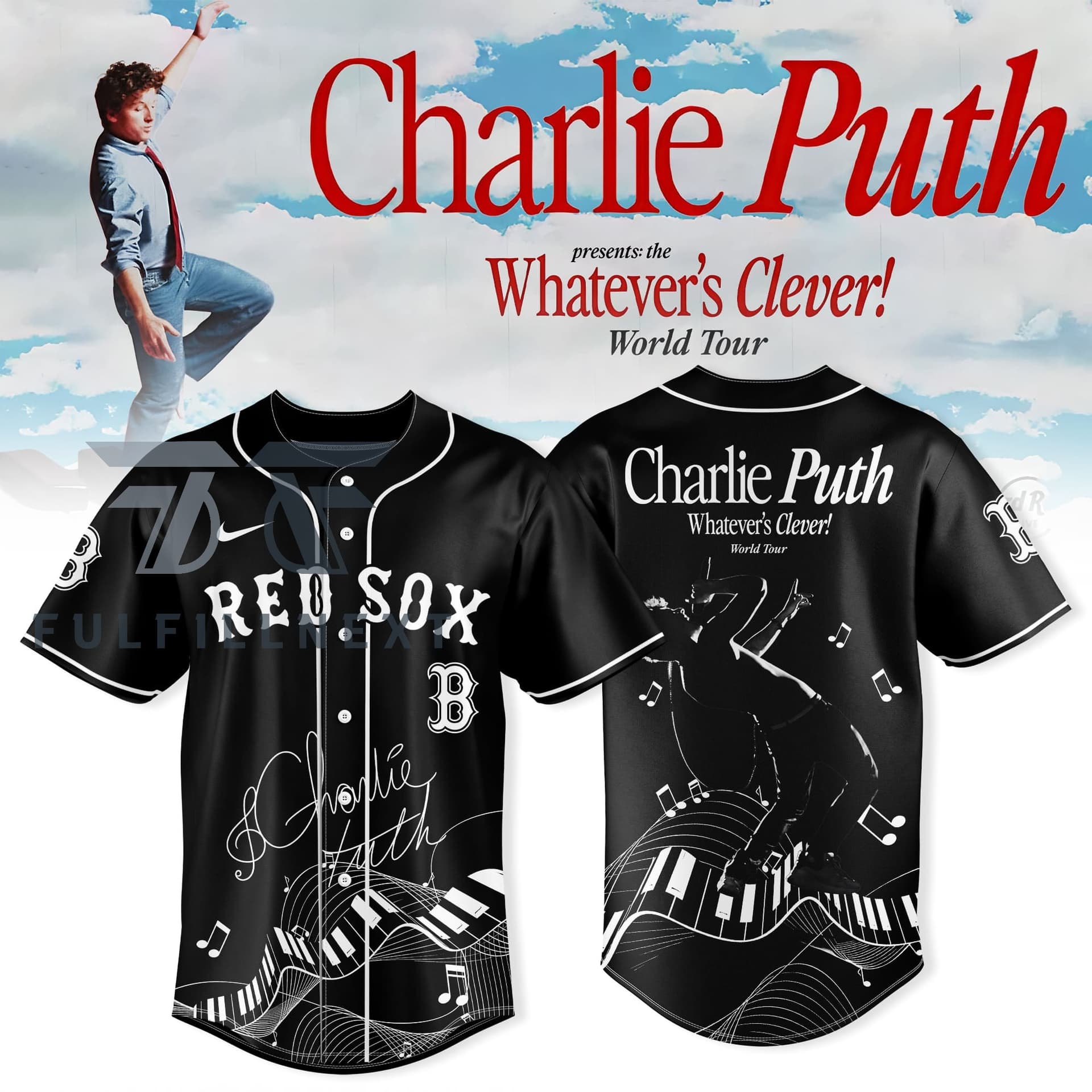 MLB All Team x Charlie Puth Whatever's Clever! World Tour Baseball Jersey - Image 1