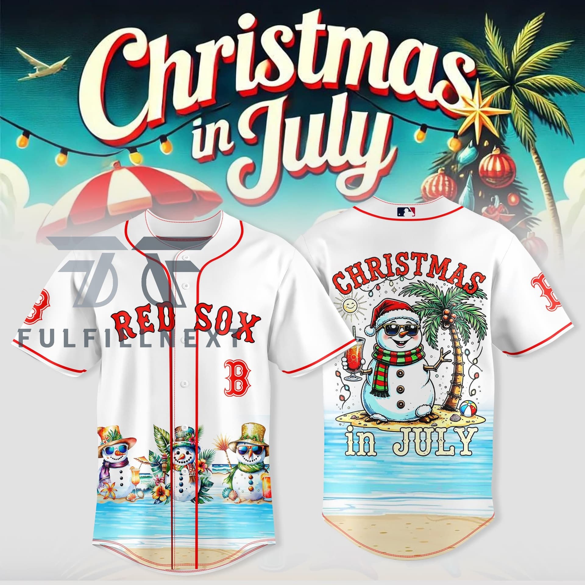 MLB All Team x Christmas in July Baseball Jersey - Image 1
