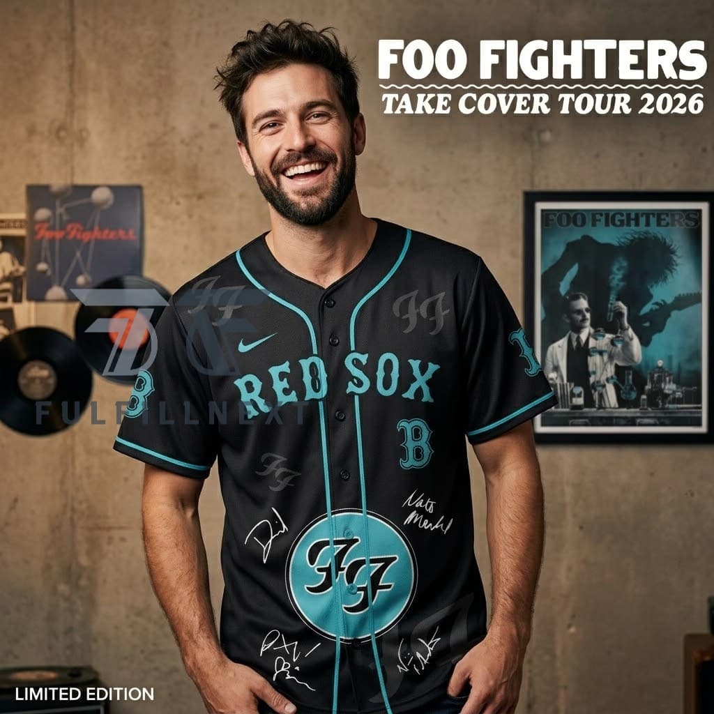 MLB All Team x Foo Fighters Take Cover Tour 2026 Baseball Jersey - Image 2