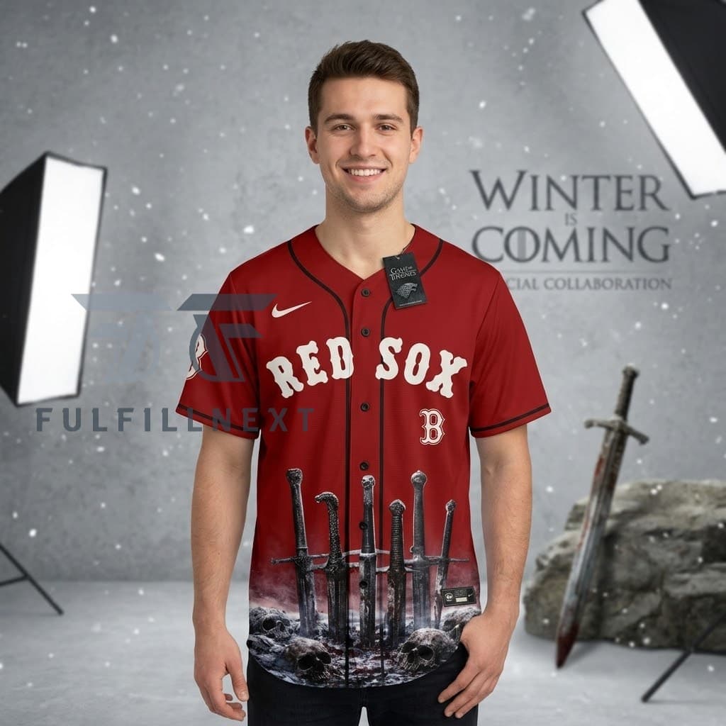 MLB All Team x Game of Thrones Winter Is Coming Jon Snow Baseball Jersey - Image 2