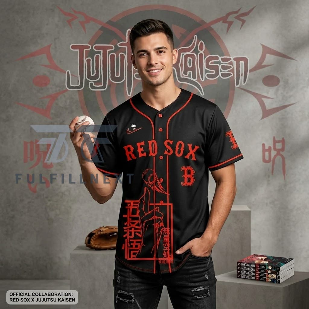 MLB All Team x Jujutsu Kaisen Gojo Satoru Baseball Jersey - Image 2