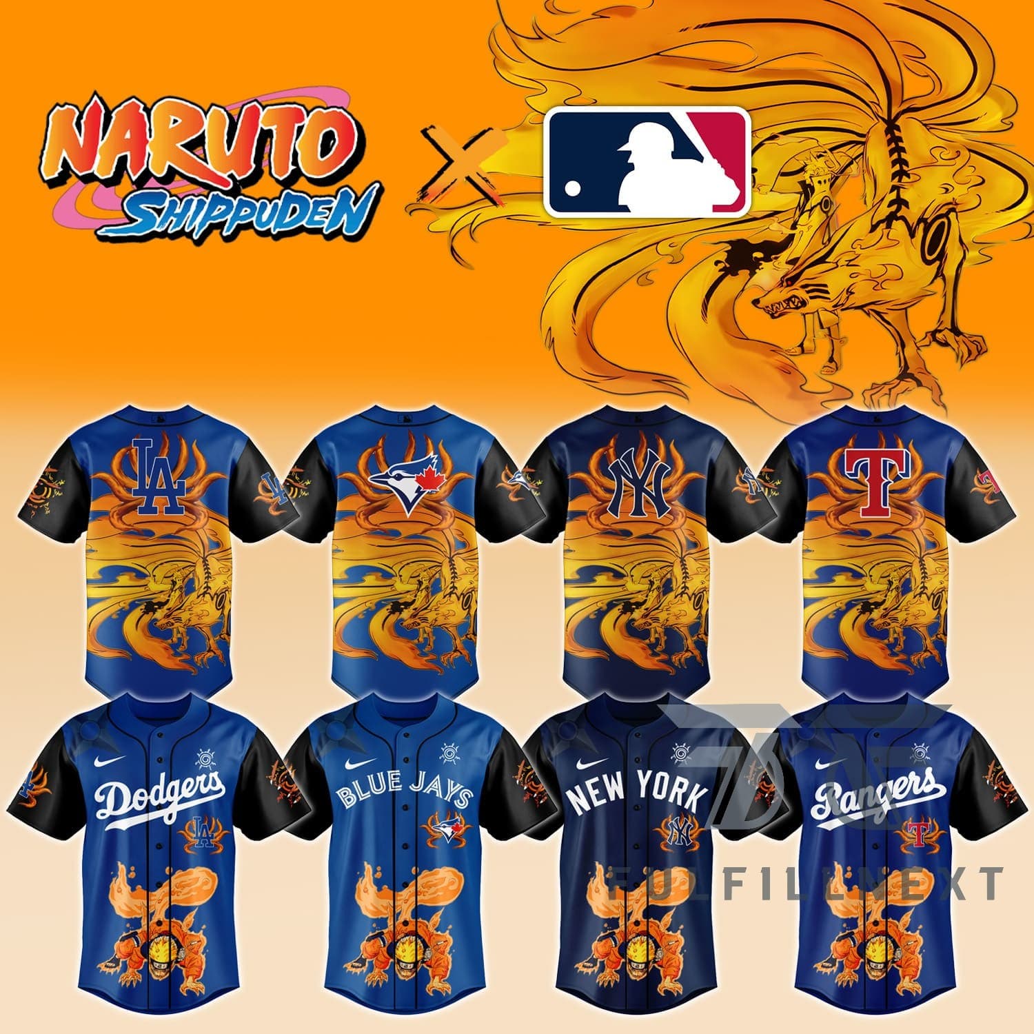 MLB All Team X Naruto Baseball Jersey - Image 1