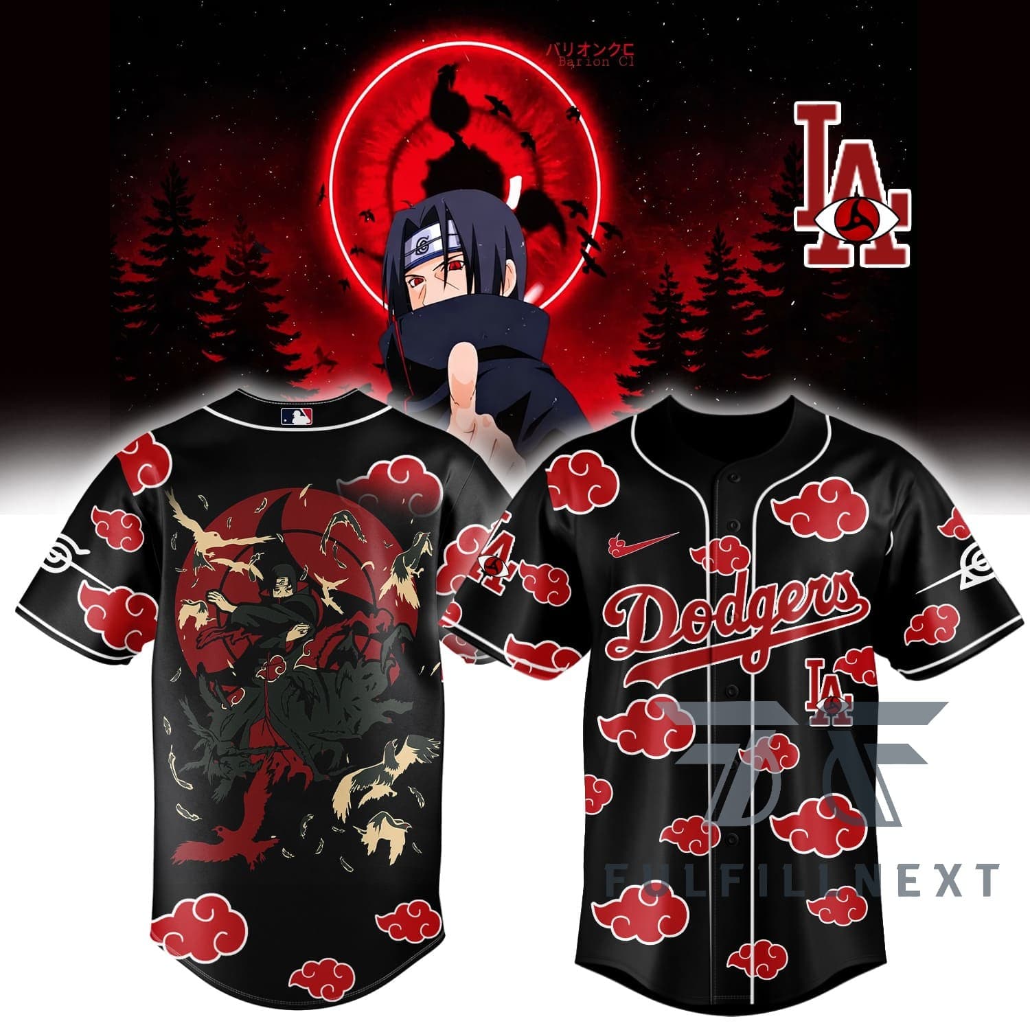 MLB All Team X Naruto Itachi Baseball Jersey - Image 2