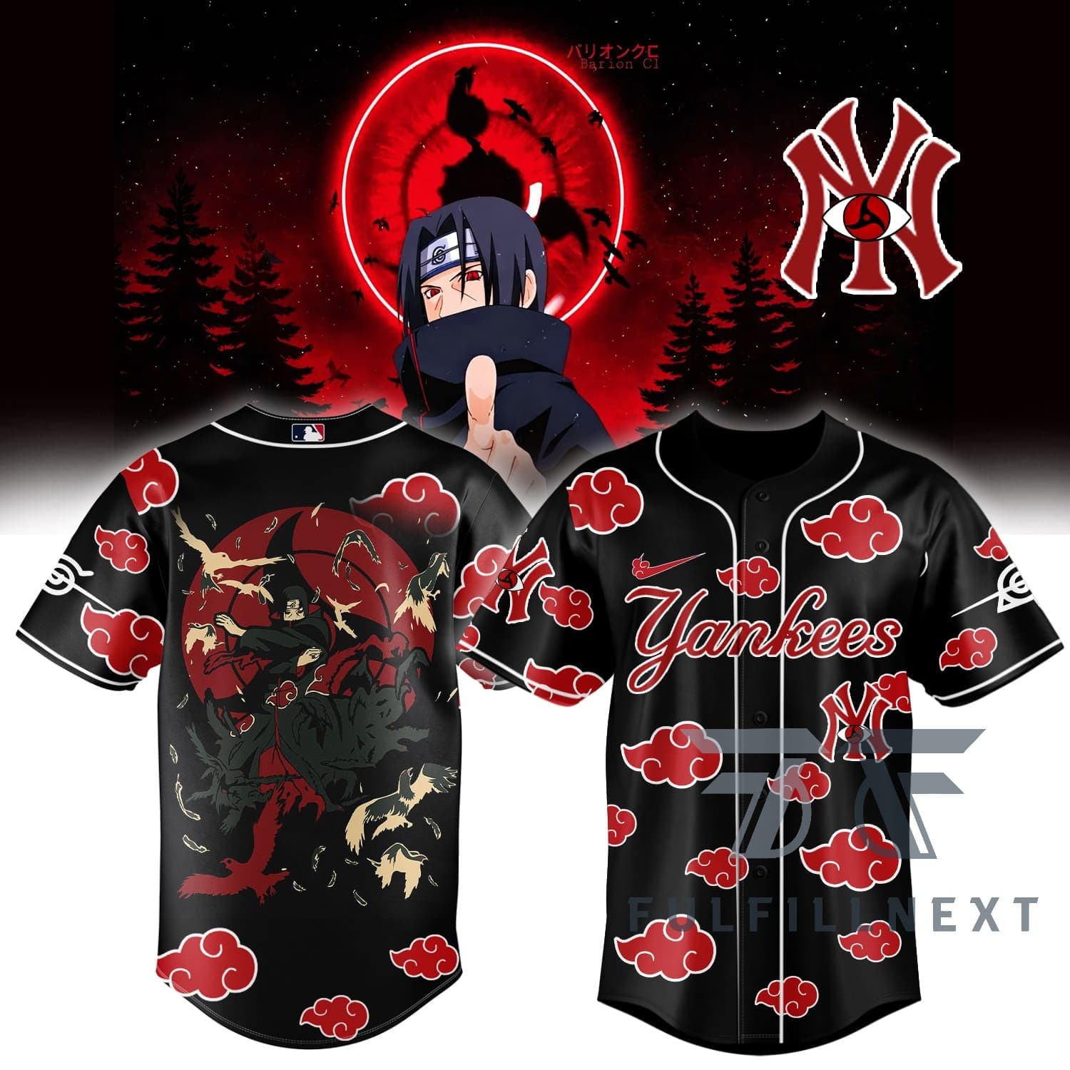MLB All Team X Naruto Itachi Baseball Jersey - Image 4