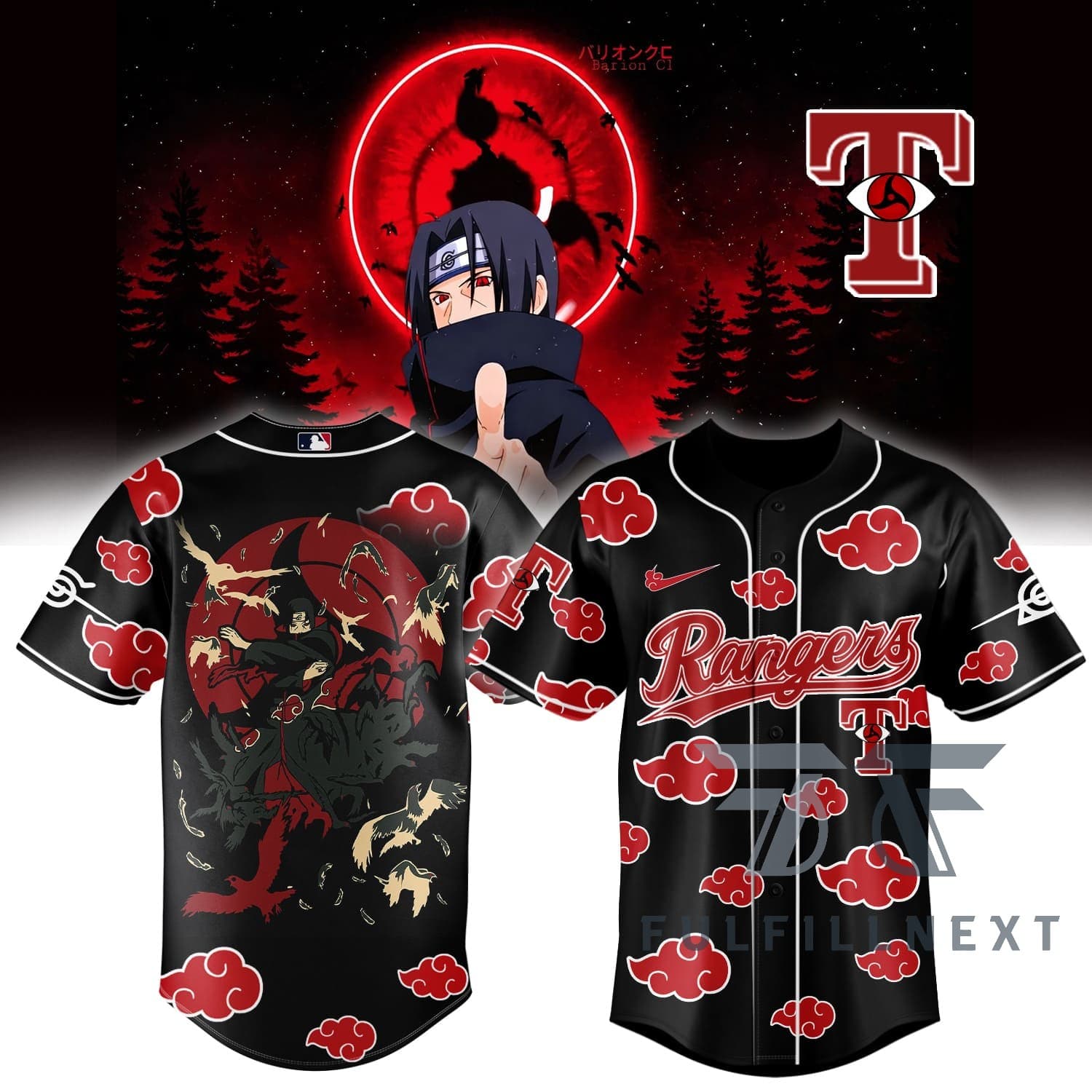 MLB All Team X Naruto Itachi Baseball Jersey - Image 5