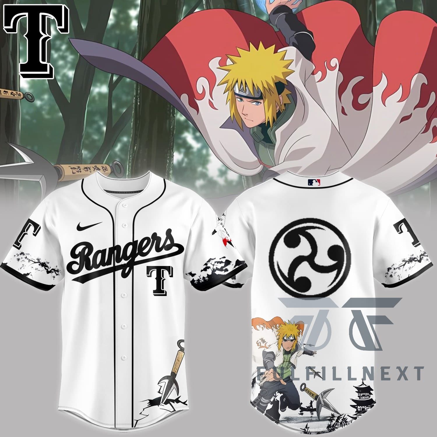 MLB All Team X Naruto Minato Baseball Jersey - Image 6