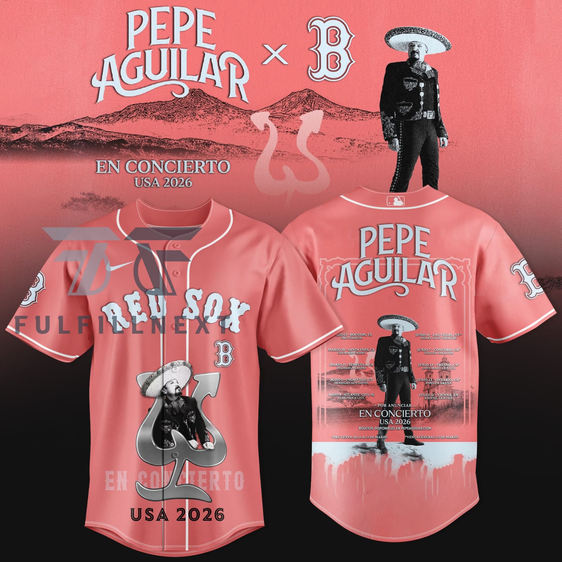 MLB All Team x Pepe Aguilar Concert Tour 2026 Baseball Jersey - Image 1
