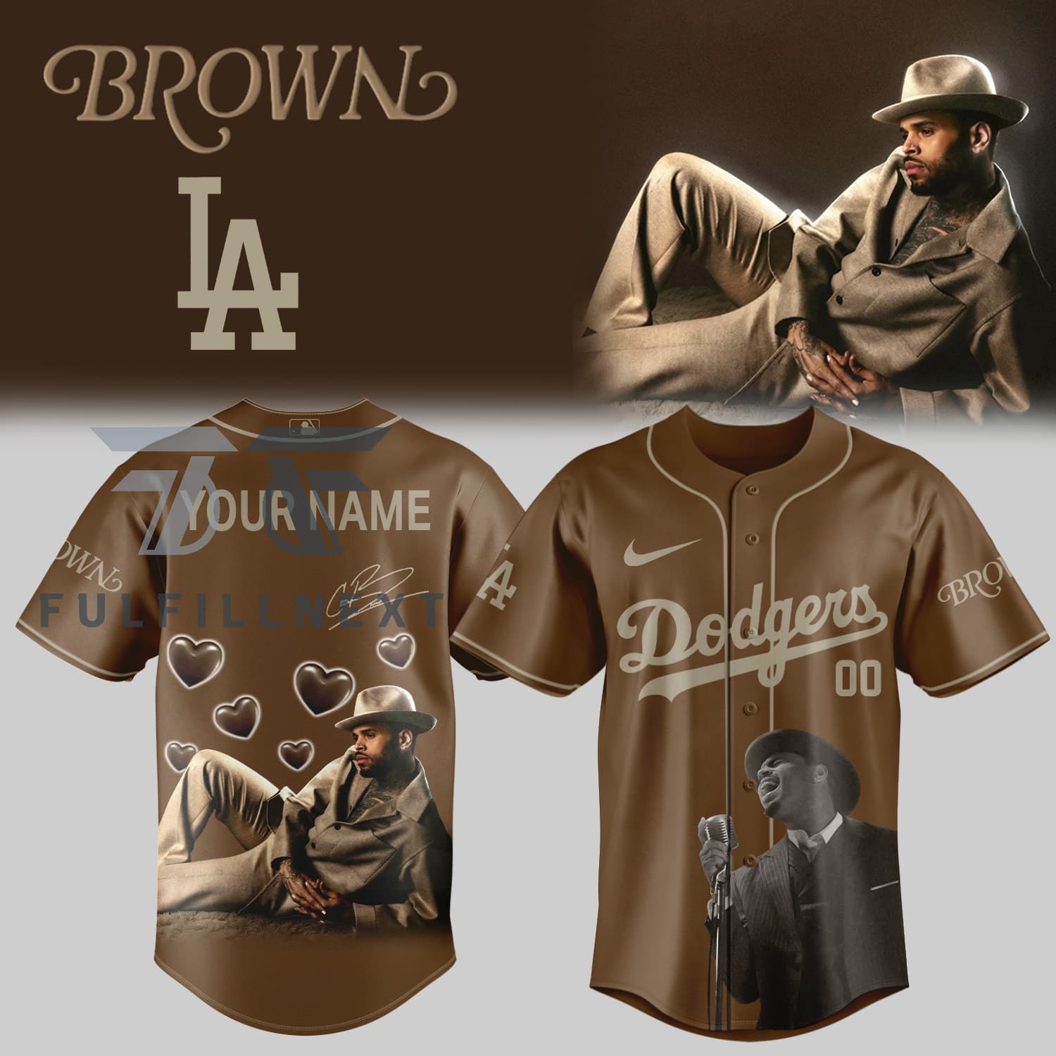 MLB All Teams x Chris Brown's Brown Album Jersey - Image 5