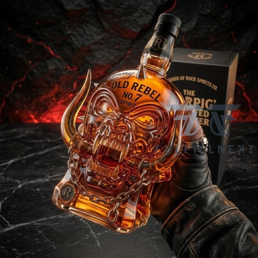 Motorhead Old Rebel No. 7 Spirit War Pig Whiskey Bottle - Image 2