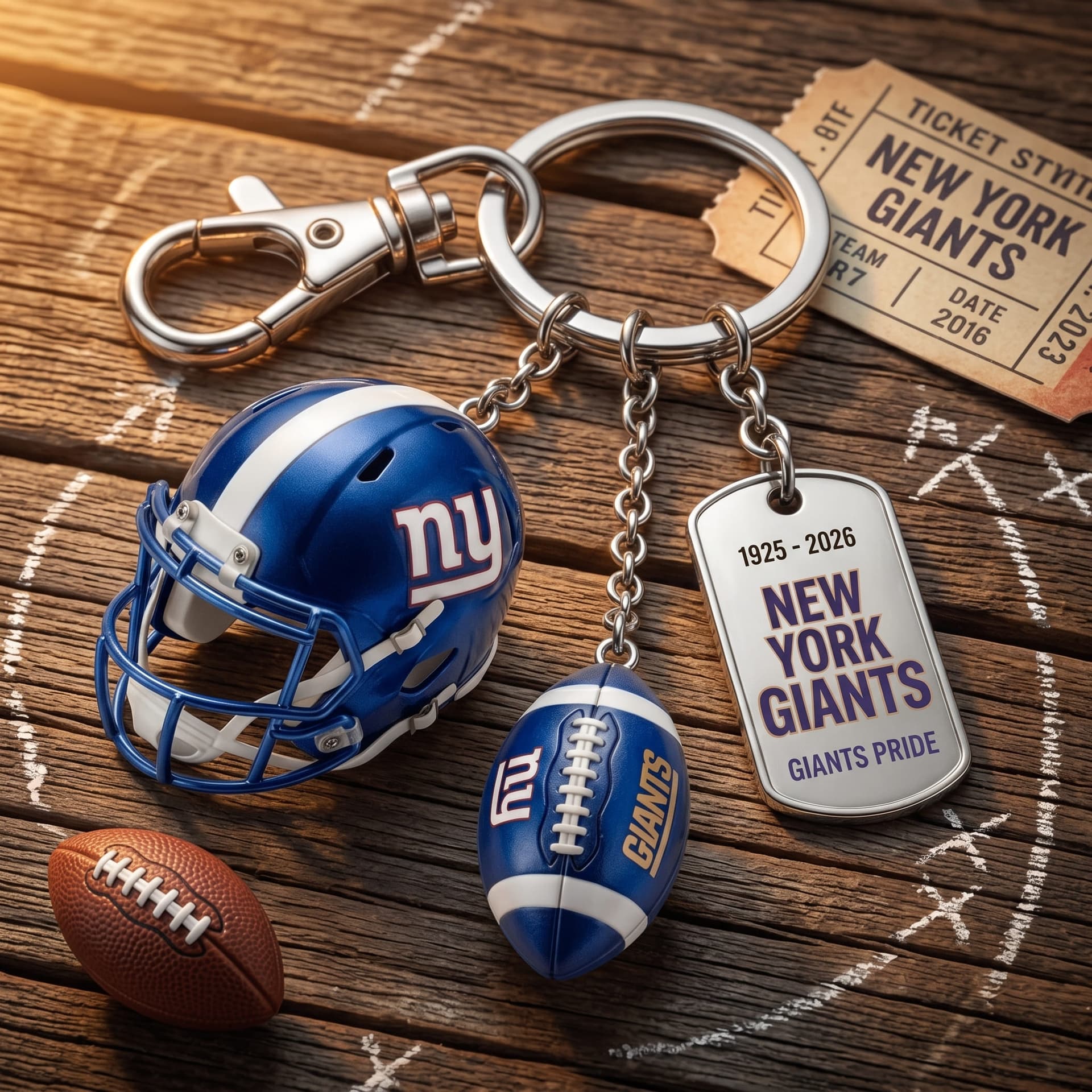 New York Giants 100th Anniversary Keychain - Image 1