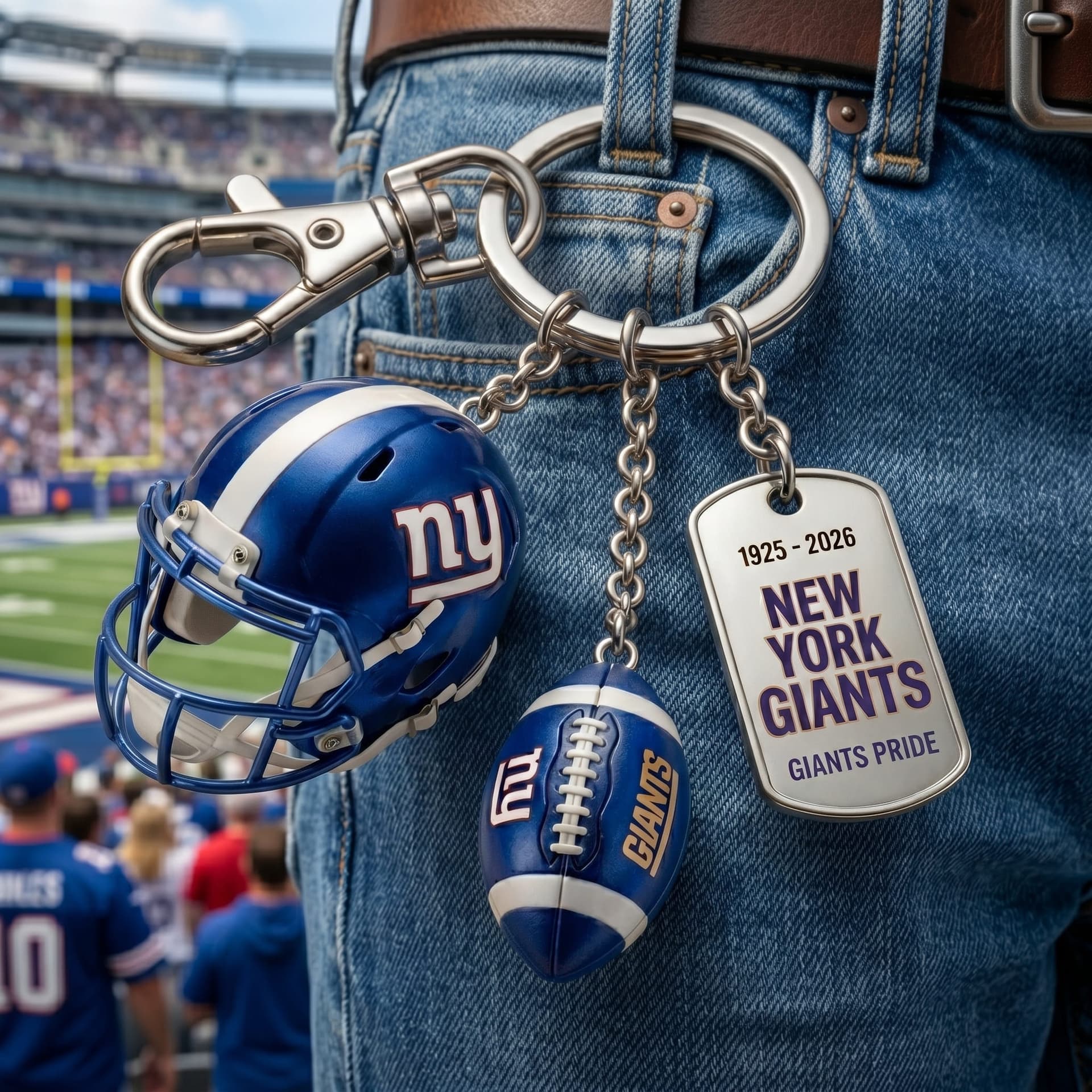 New York Giants 100th Anniversary Keychain - Image 3