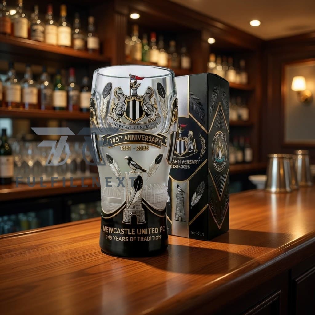 Newcastle United FC 145th Anniversary Pint Glass - Image 2