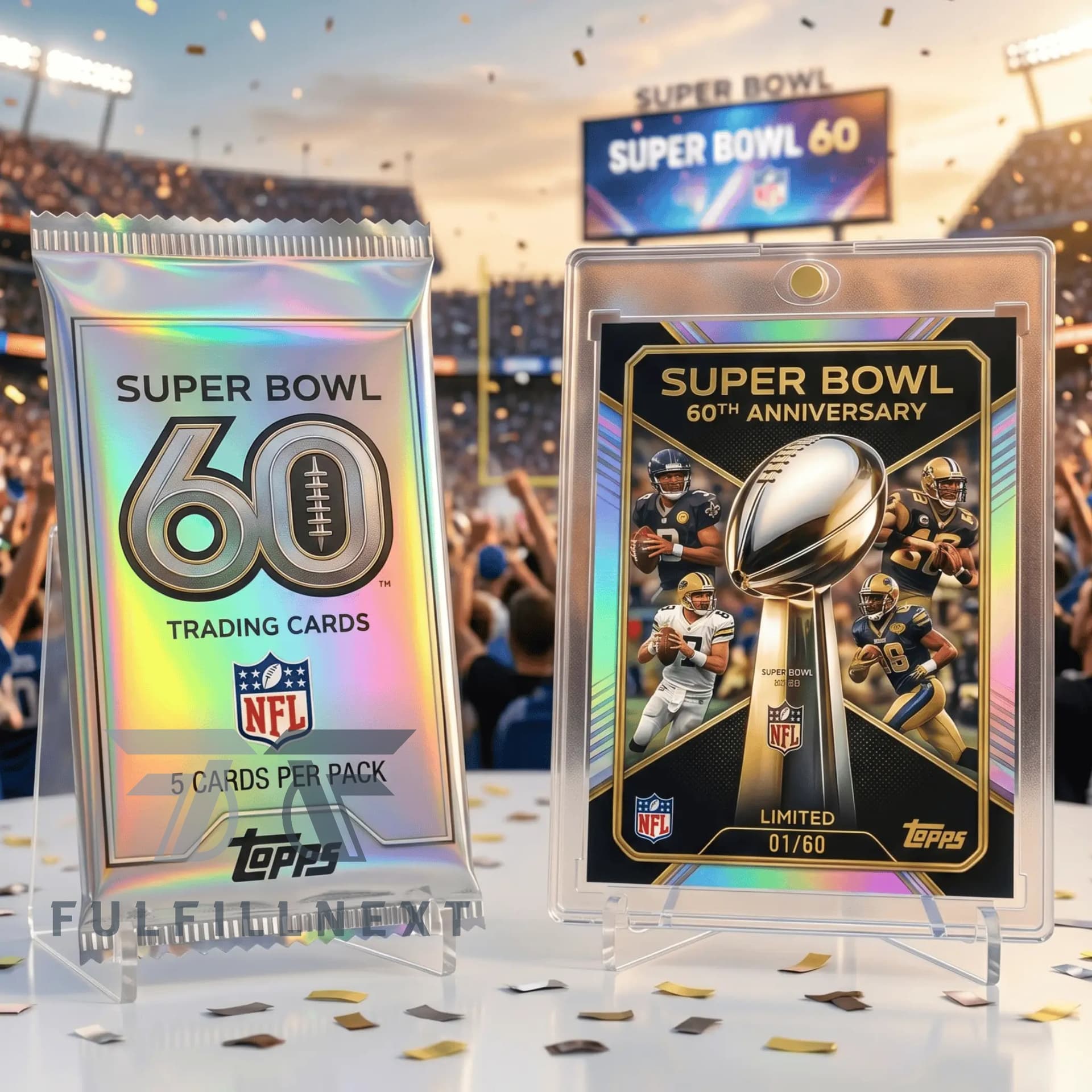 NFL Super Bowl 60th Anniversary Trading Cards - Image 3