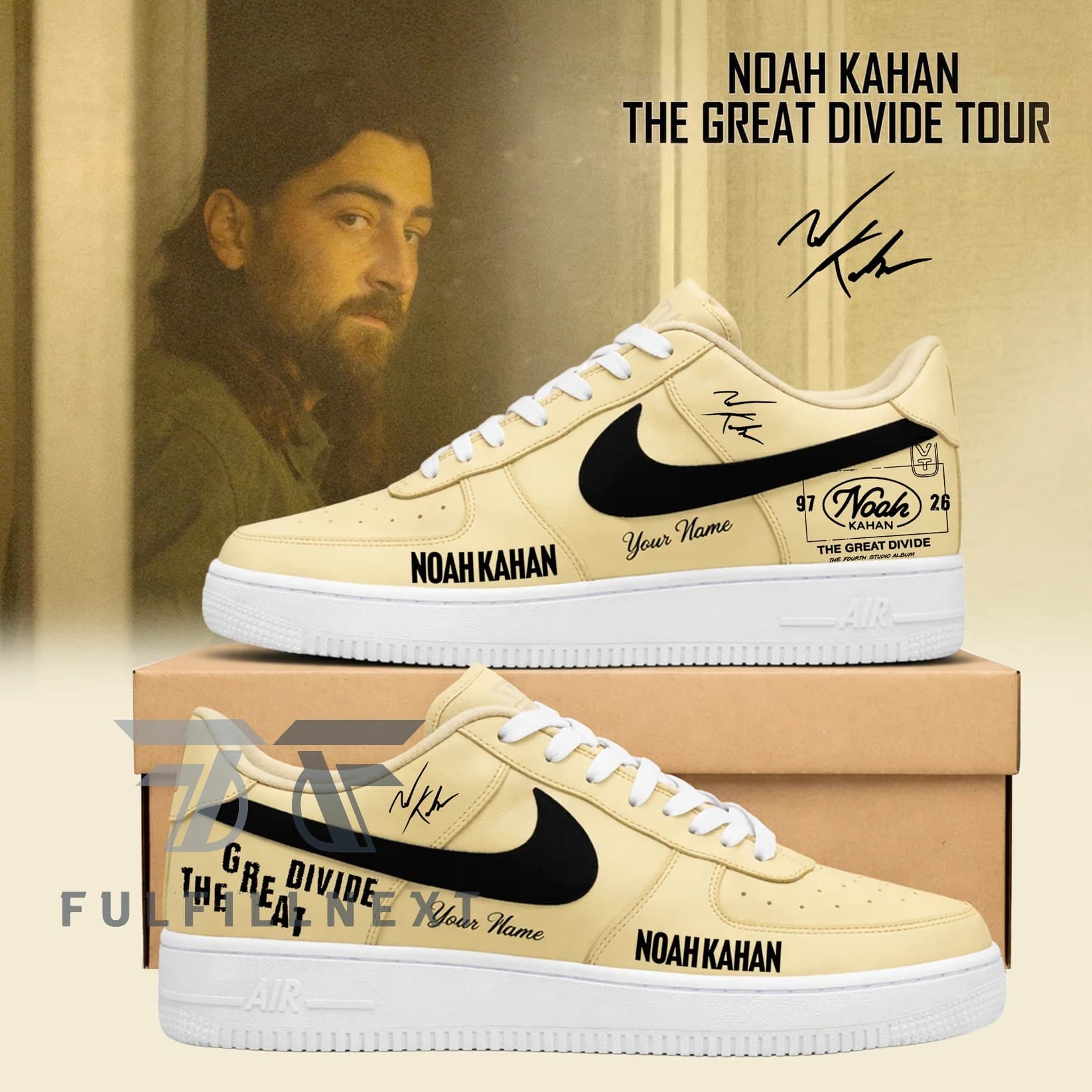 Noah Kahan The Great Divide Tour AF1 Shoes - Image 1