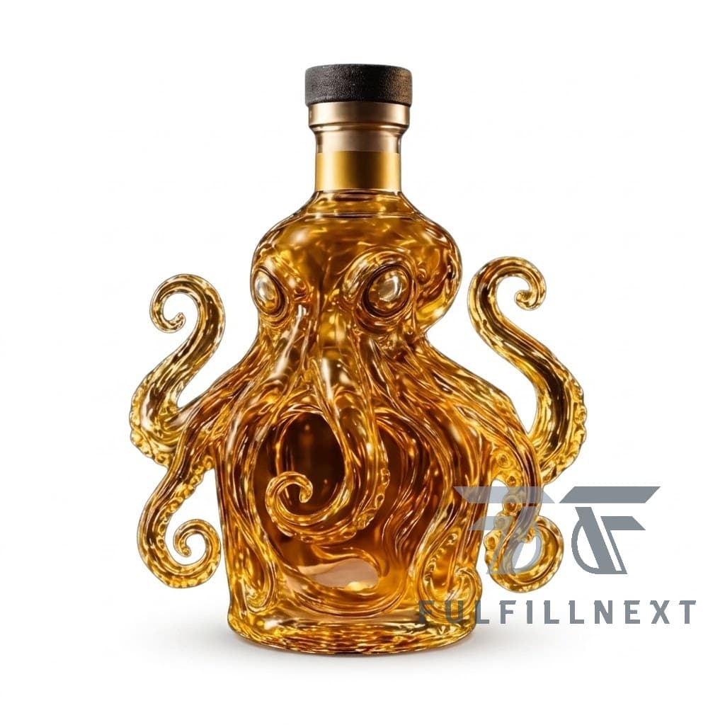 Octopus Golden Design Whiskey Bottle - Image 1