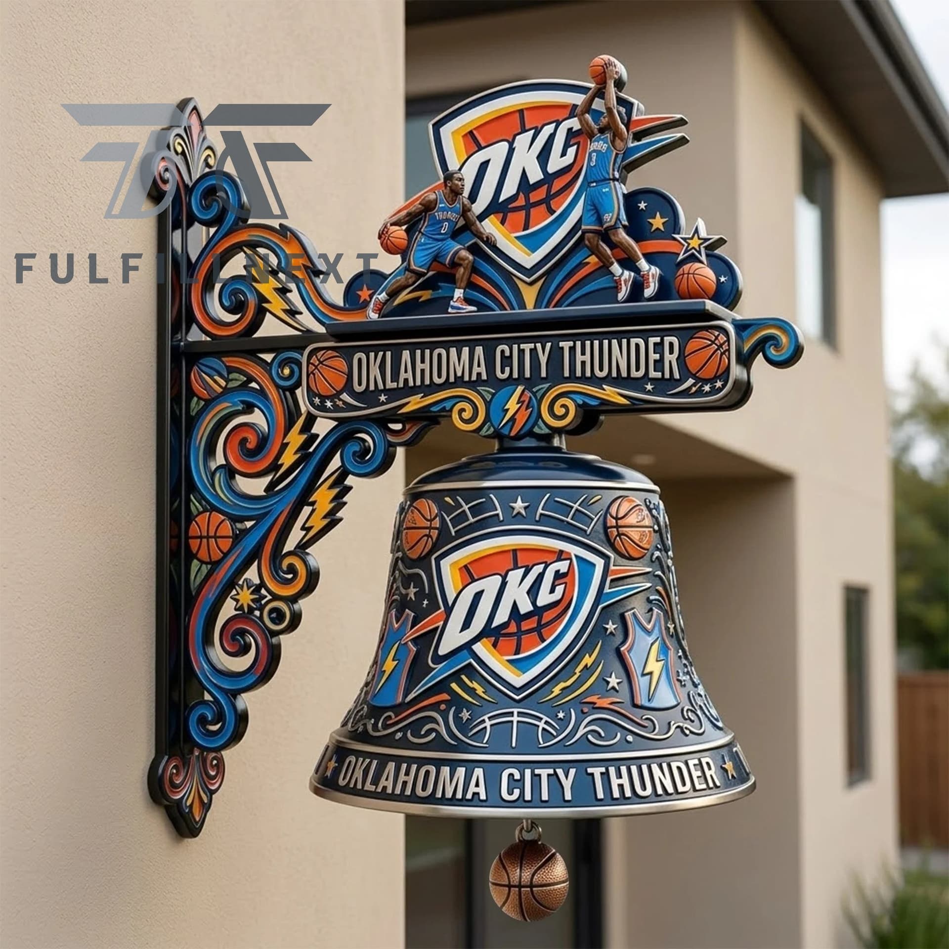 Oklahoma City Thunder Decorative Wall Bell - Image 1