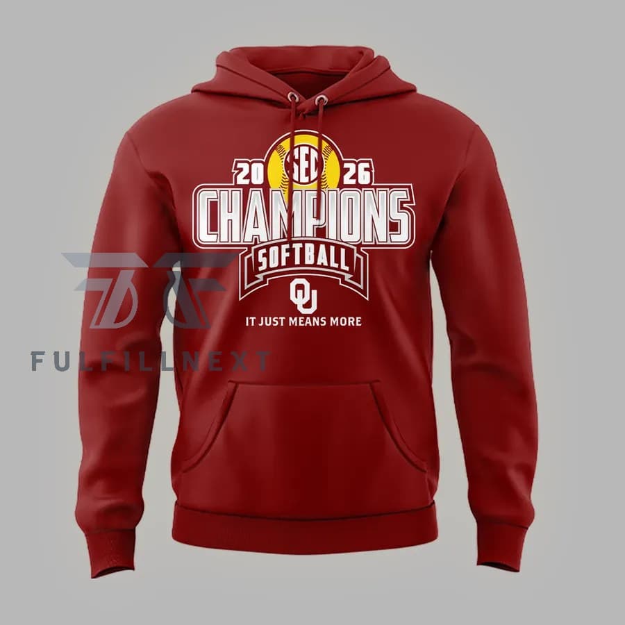 Oklahoma Sooners Back-to-Back SEC Regular Season 2026 Softball Champions Hoodie - Image 2