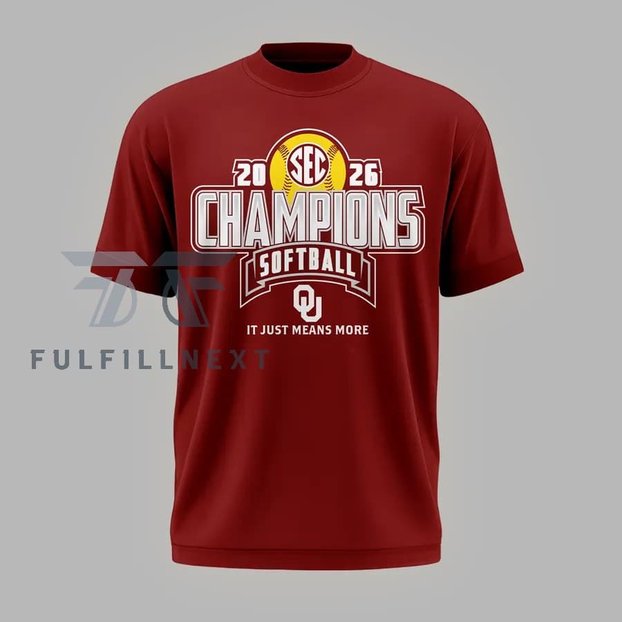 Oklahoma Sooners Back-to-Back SEC Regular Season Softball Champions 2026 T-Shirt - Image 2