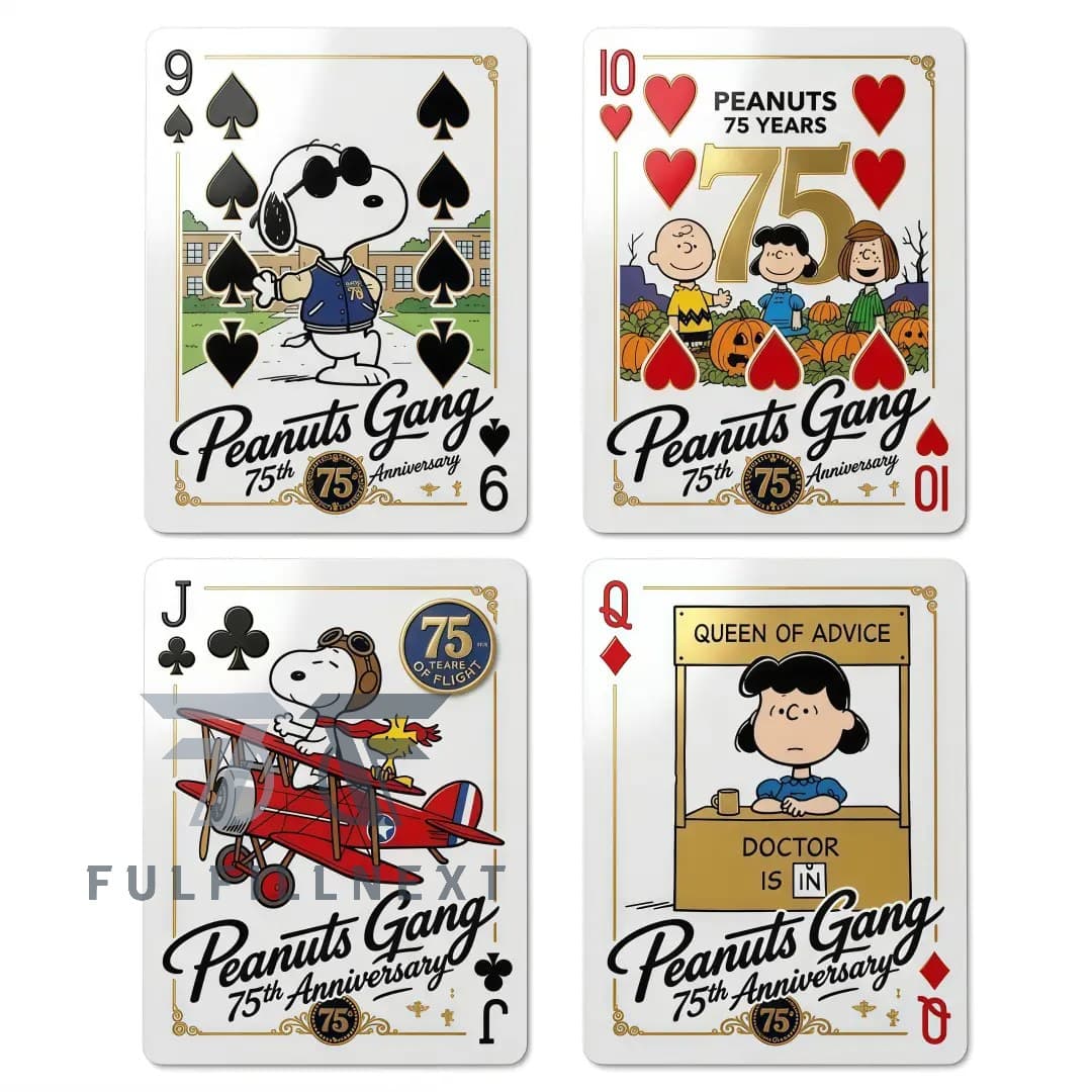 Peanuts Gang 75th Anniversary Playing Cards - Image 4
