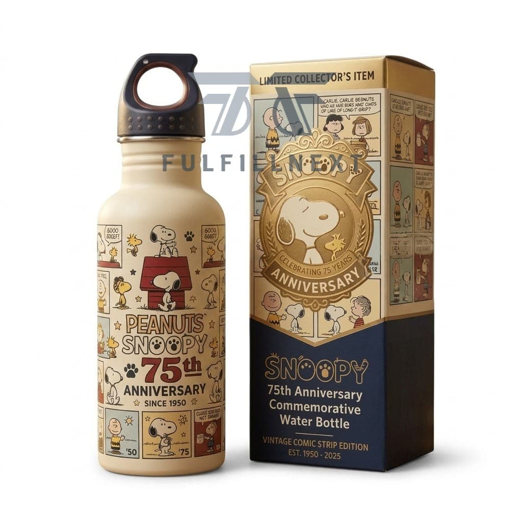 Peanuts Snoopy 75th Anniversary Commemorative Water Bottle - Image 1