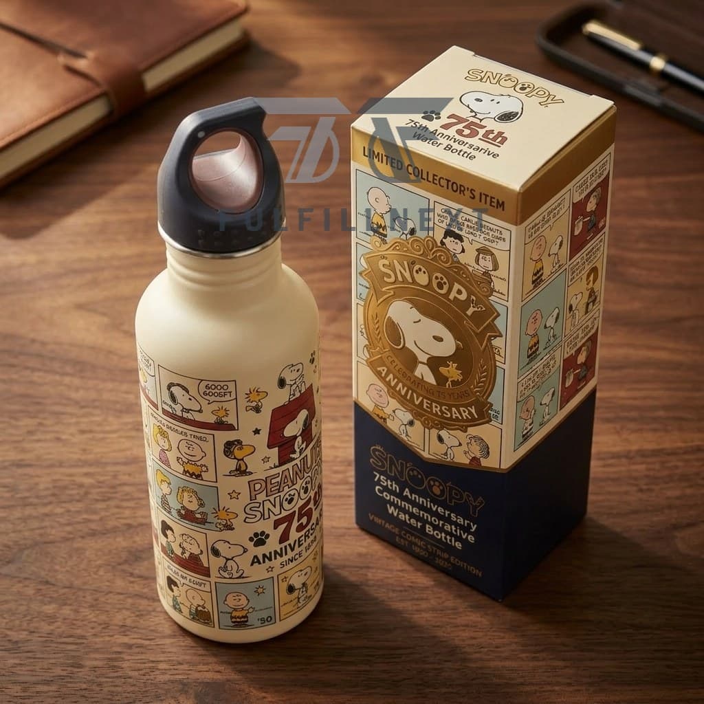 Peanuts Snoopy 75th Anniversary Commemorative Water Bottle - Image 3