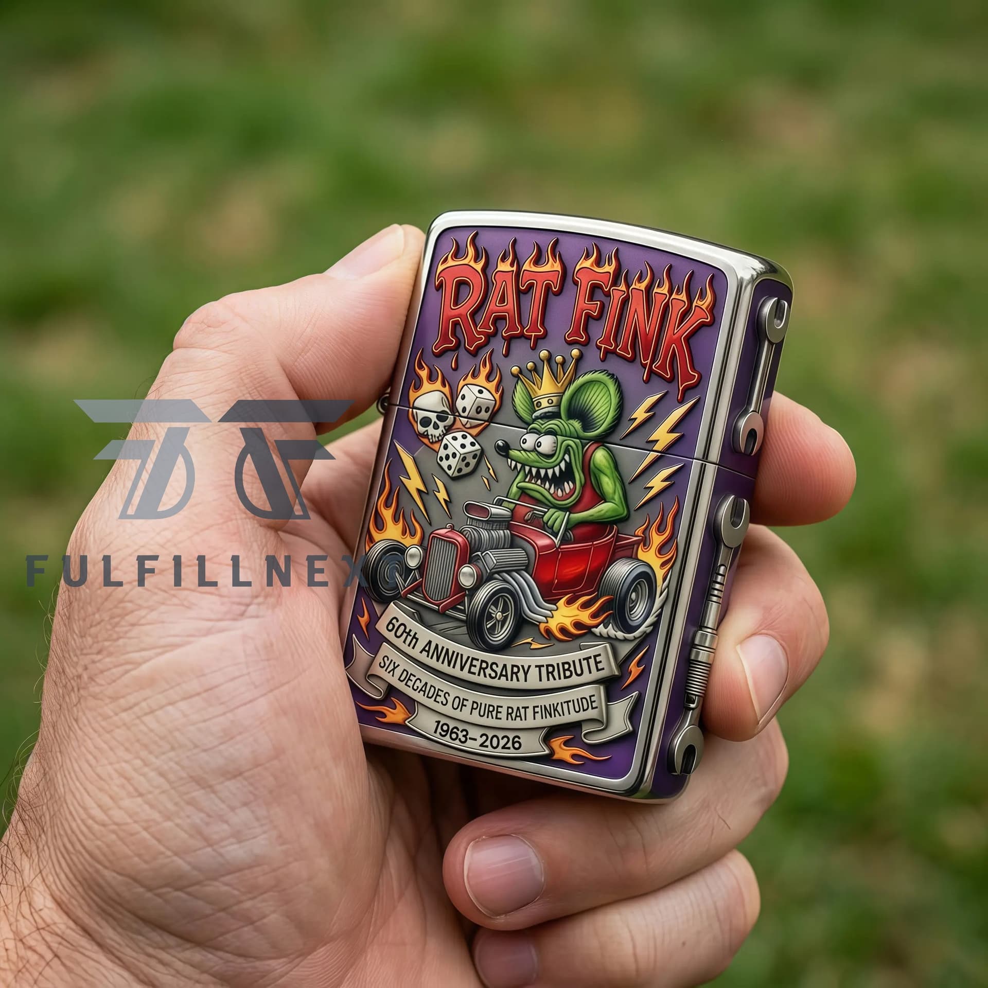 Rat Fink 60th Anniversary Kustom Kulture Zippo Lighter - Image 4