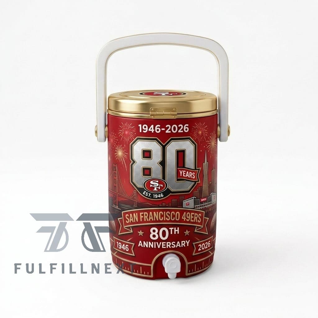 San Francisco 49ers 80th Anniversary 1946-2026 Dugout Cooler Cup - Image 1