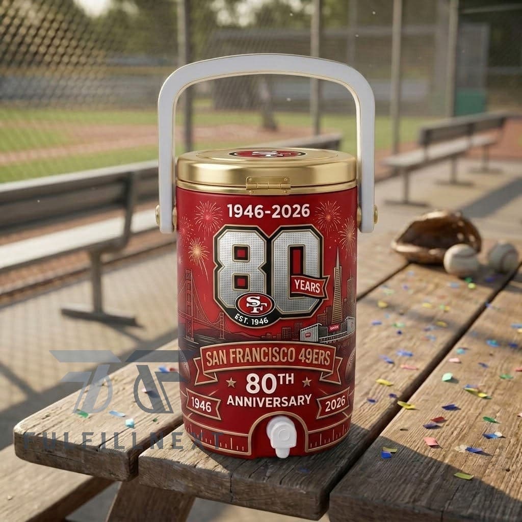 San Francisco 49ers 80th Anniversary 1946-2026 Dugout Cooler Cup - Image 2