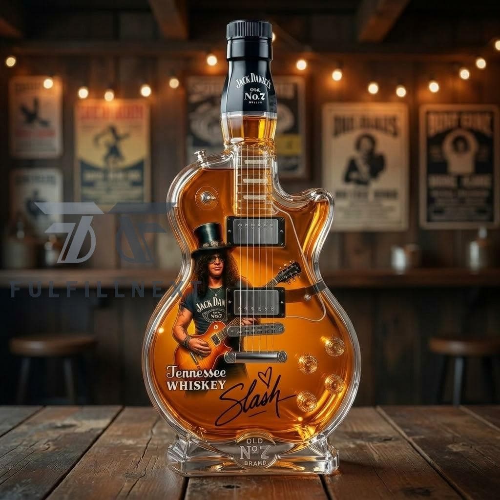 Slash Jack Daniel's Old No. 7 Guitar Whiskey Bottle - Image 1