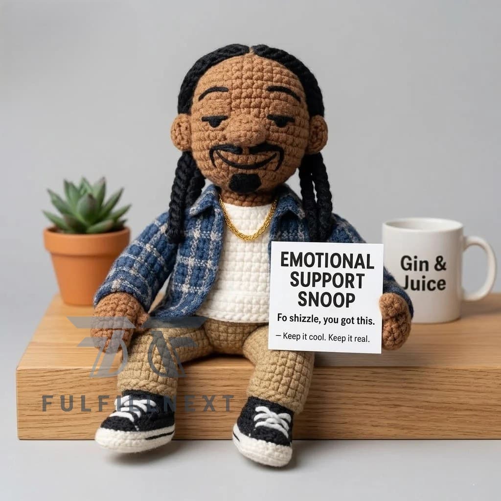 Snoop Dogg Emotional Handmade Crocheted Doll - Image 1