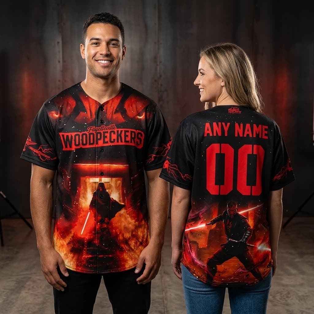 Star Wars Darth Maul Shadow Lord Woodpeckers Baseball Jersey - Image 2
