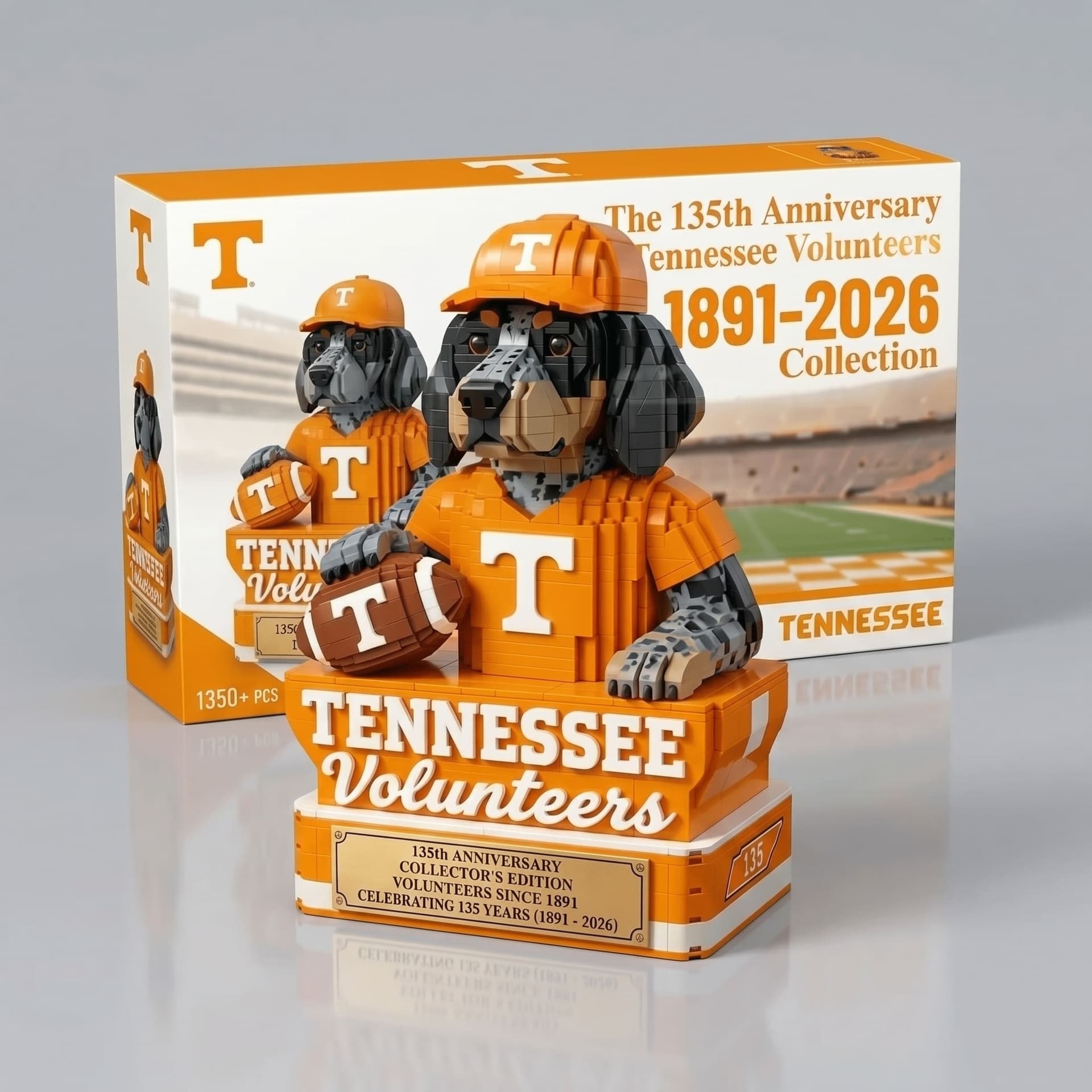 Tennessee Volunteers 135th Anniversary Building Blocks Figure - Image 1