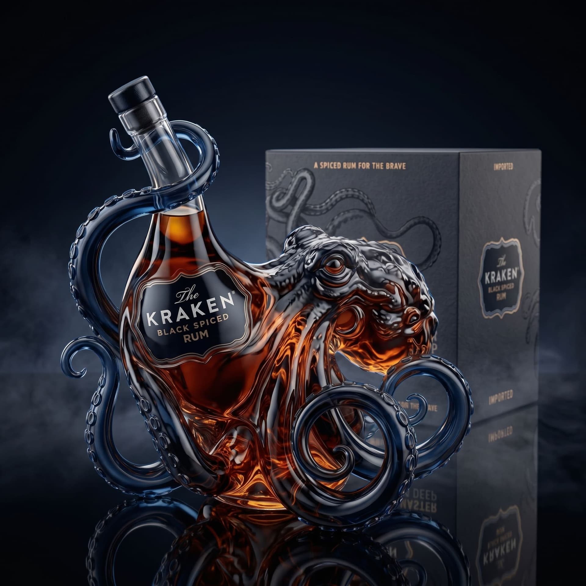 The Kraken Black Spiced Rum Bottle - Image 1