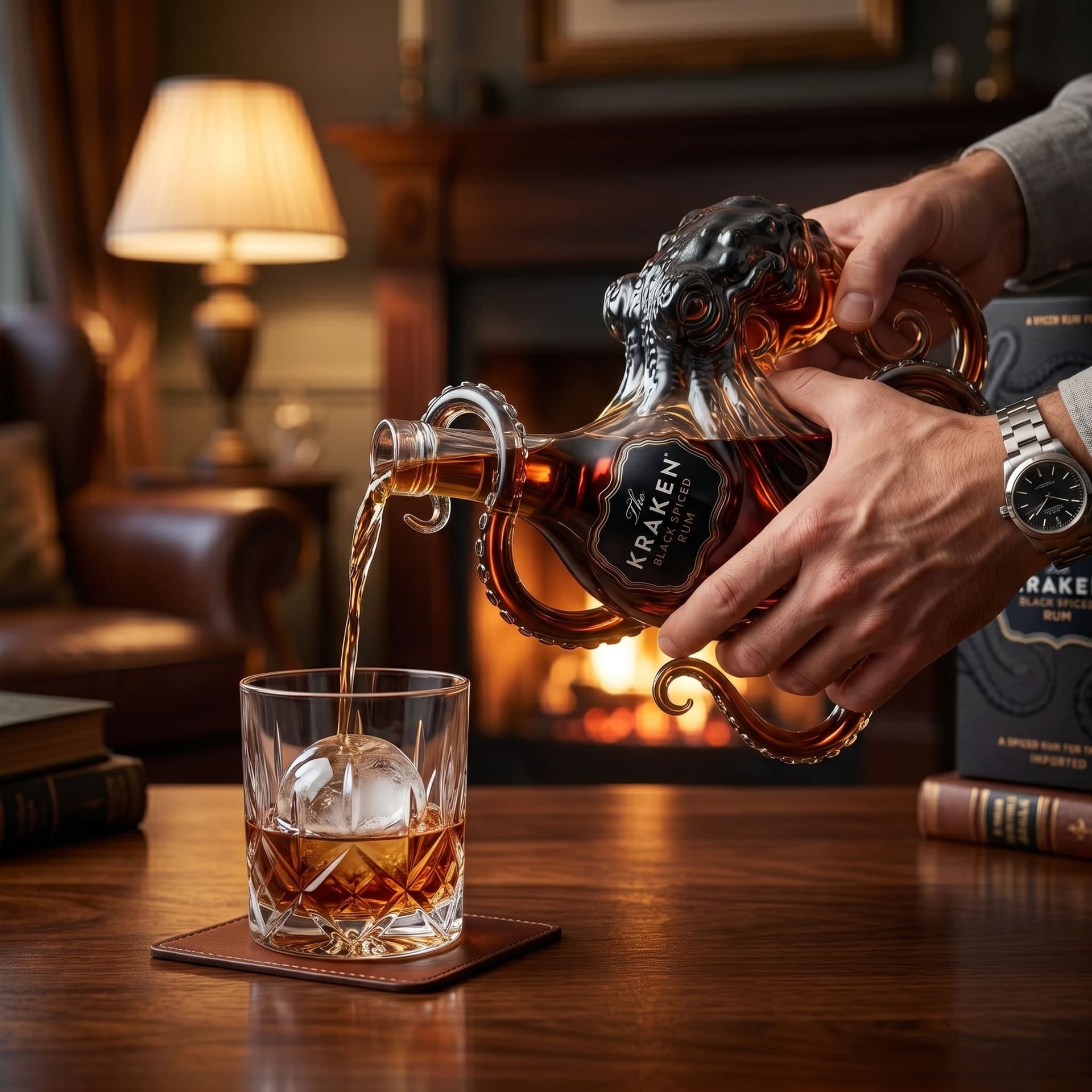 The Kraken Black Spiced Rum Bottle - Image 2
