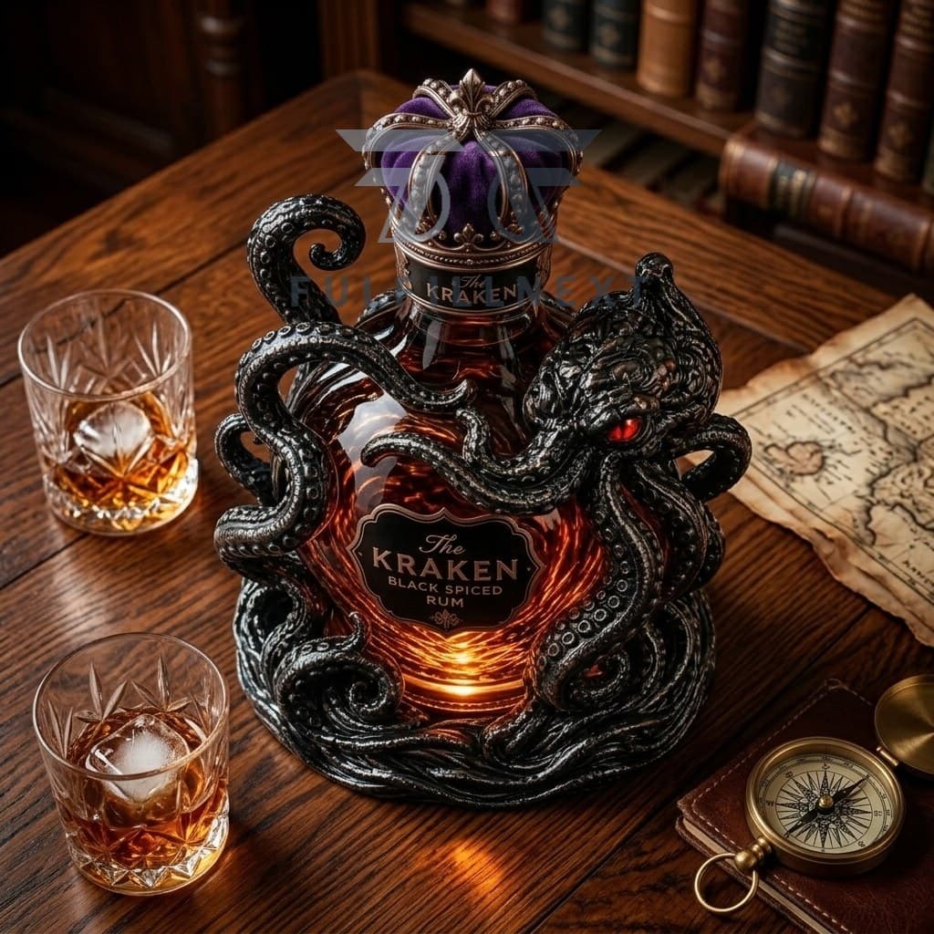 The Kraken Black Spiced Rum Bottle - Image 2
