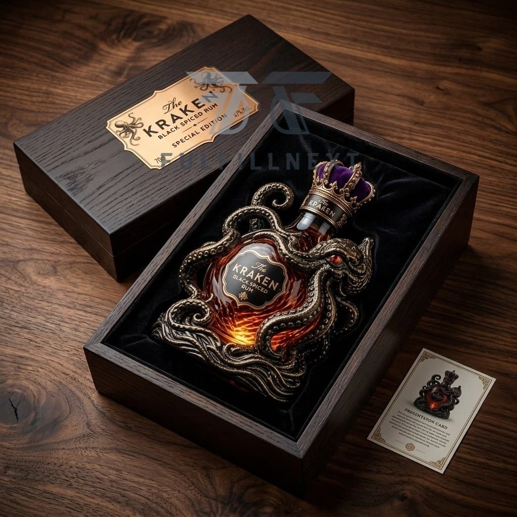 The Kraken Black Spiced Rum Bottle - Image 3